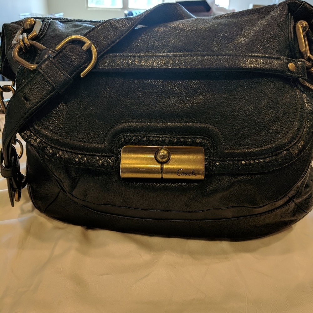 Coach Large Leather Black Satchel